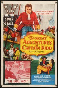 5r408 GREAT ADVENTURES OF CAPTAIN KIDD chapter 2 1sh '53 pirates, swashbuckling super-serial!