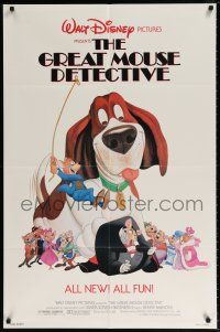 5r417 GREAT MOUSE DETECTIVE 1sh '86 Walt Disney's crime-fighting Sherlock Holmes rodent cartoon!