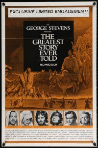 5r424 GREATEST STORY EVER TOLD 1sh '65 George Stevens, Von Sydow as Jesus!
