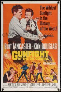 5r432 GUNFIGHT AT THE O.K. CORRAL 1sh R64 Burt Lancaster, Kirk Douglas, directed by John Sturges!