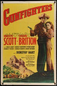 5r433 GUNFIGHTERS 1sh R53 Randolph Scott & Barbara Britton in Zane Grey's great romance of the West