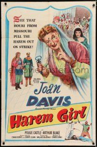 5r447 HAREM GIRL 1sh '52 Joan Davis, Peggie Castle, the houri from Missouri!