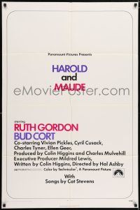 5r450 HAROLD & MAUDE 1sh '71 Ruth Gordon, Bud Cort is equipped to deal w/life!