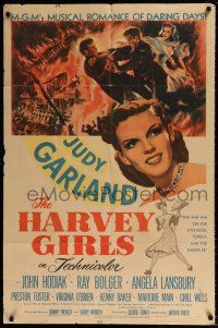 5r452 HARVEY GIRLS 1sh '45 art of Judy Garland, MGM's musical romance of daring days!