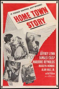 5r476 HOME TOWN STORY 1sh '51 sexy Marilyn Monroe as the beautiful secretary is shown!