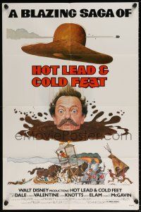5r484 HOT LEAD & COLD FEET 1sh '78 Disney, wacky art of Don Knotts in mud from the neck down!