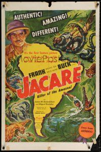 5r530 JACARE 1sh '42 Frank Buck's first feature picture ever filmed in the wild Amazon Jungle!