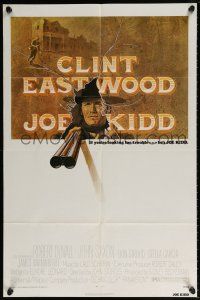 5r536 JOE KIDD 1sh '72 cool art of Clint Eastwood pointing double-barreled shotgun!