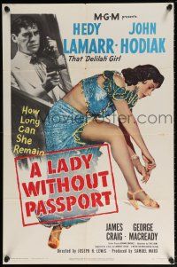 5r585 LADY WITHOUT PASSPORT 1sh '50 sexiest barely-clad Hedy Lamarr in harem girl costume!
