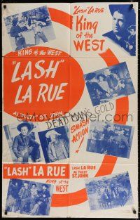 5r590 LASH LA RUE KING OF THE WEST 1sh '50s seven great images of Lash and Fuzzy St. John!