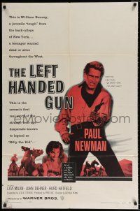 5r602 LEFT HANDED GUN 1sh '58 great image of Paul Newman as Billy the Kid!