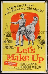 5r608 LET'S MAKE UP 1sh '56 great image of Errol Flynn dancing with Anna Neagle!