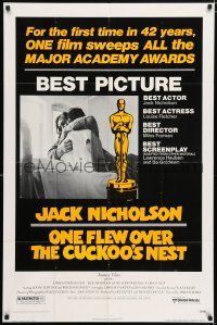 5r735 ONE FLEW OVER THE CUCKOO'S NEST awards 1sh '75 Jack Nicholson, Will Sampson, Forman classic!
