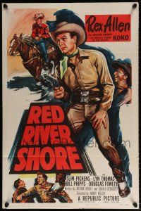 5r811 RED RIVER SHORE 1sh '53 cool full-length artwork of cowboy Rex Allen pointing gun!