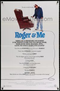 5r827 ROGER & ME 1sh '89 1st Michael Moore documentary, about General Motors CEO Roger Smith!