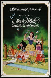 5r868 SNOW WHITE & THE SEVEN DWARFS 1sh R83 Walt Disney animated cartoon fantasy classic!
