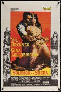 5r871 SOLOMON & SHEBA 1sh '59 Yul Brynner with hair & super sexy Gina Lollobrigida!