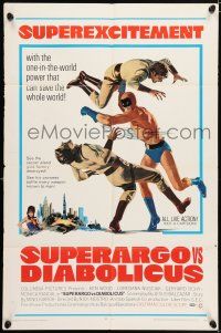 5r896 SUPERARGO VS. DIABOLICUS 1sh '68 cool art of masked hero in action!