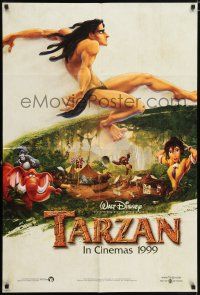 5r904 TARZAN int'l cast style teaser DS 1sh '99 Walt Disney, Edgar Rice Burroughs!