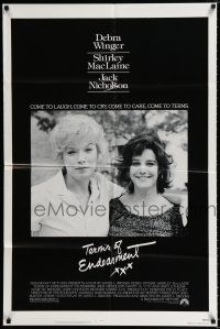 5r907 TERMS OF ENDEARMENT 1sh '83 great close up of Shirley MacLaine & Debra Winger!
