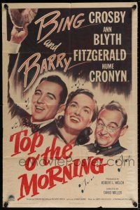 5r936 TOP O' THE MORNING style A 1sh '49 Bing Crosby & Barry Fitzgerald find the Blarney Stone!