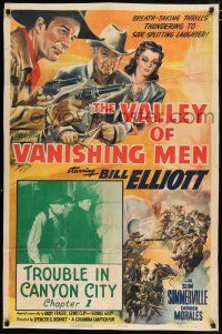 5r956 VALLEY OF VANISHING MEN chapter 1 1sh '42 Wild Bill Elliot serial, Trouble in Canyon City!