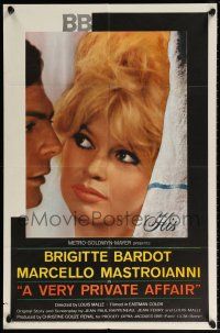 5r957 VERY PRIVATE AFFAIR 1sh '62 Louis Malle's Vie Privee, c/u of sexiest Brigitte Bardot!