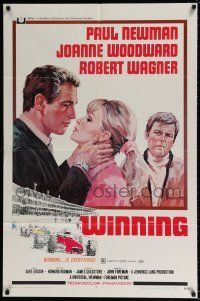 5r979 WINNING 1sh '69 Paul Newman, Joanne Woodward, Indy car racing, art by Howard Terpning!