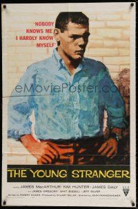 5r996 YOUNG STRANGER 1sh '57 first John Frankenheimer, art of troubled teen James MacArthur!