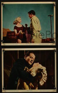 5s181 RING OF FEAR 3 color 8x10 stills '54 Clyde Beatty's 3-ring circus, Mickey Spillane!