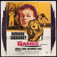 5t018 GAMES signed 6sh '67 by director Curtis Harrington, Signoret, James Caan, Katharine Ross