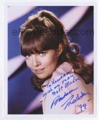 5t505 BARBARA FELDON signed color 8x10 REPRO still '90s close up as Agent 99 from TV's Get Smart!