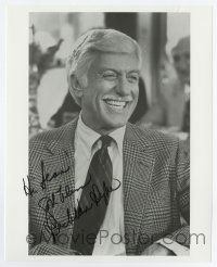 5t386 DICK VAN DYKE signed 8x10 publicity still '80s great close up in suit & tie smiling big!