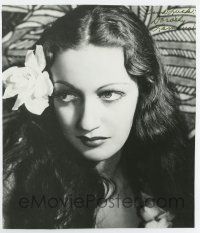 5t556 DOROTHY LAMOUR signed 7.5x8.75 REPRO still '80s best c/u as tropical beauty w/flower in hair!