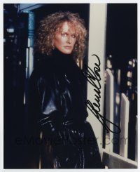5t581 GLENN CLOSE signed color 8x10 REPRO still '80s great close portrait wearing leather!