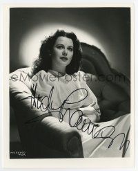 5t587 HEDY LAMARR signed 8x10 REPRO still '80s great seated portrait of the beautiful star!