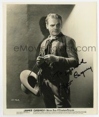 5t402 JAMES CAGNEY signed 8x10 key book still '39 great close up in cowboy outfit from Oklahoma Kid!
