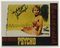 5t609 JANET LEIGH signed color 8x10 REPRO still '90s on the best lobby card image from Psycho!