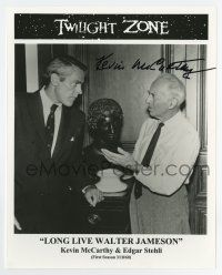 5t637 KEVIN MCCARTHY signed 8x10 REPRO still '90s on a great scene from The Twilight Zone!