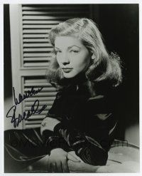 5t644 LAUREN BACALL signed 8x10 REPRO still '80s wonderful sexy portrait with those eyes!