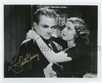 5t653 LORETTA YOUNG signed 8x10 REPRO still '80s great close up with James Cagney!