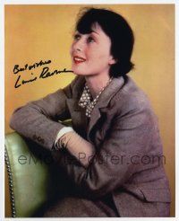 5t656 LUISE RAINER signed color 8x10 REPRO still '80s great seated portrait of the pretty actress!