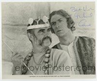 5t444 MICHAEL CAINE signed 8x10 still '75 c/u with Sean Connery in The Man Who Would Be King!