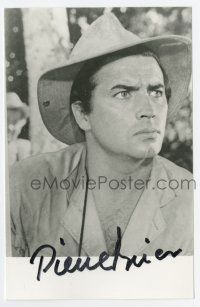 5t485 PIERRE BRICE signed 3.75x5.5 REPRO still '80s great c/u of the French actor!