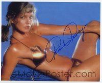 5t700 PRISCILLA PRESLEY signed color 8x10 REPRO still '90s sexy close portrait in tiny bikini!