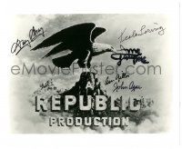 5t705 REPUBLIC PICTURES signed 8x10 REPRO still '80s by FIVE stars over the studio logo!
