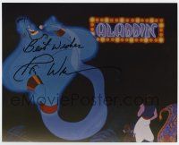 5t715 ROBIN WILLIAMS signed color 8x10 REPRO still '90s as Genie singing in Disney's Aladdin!