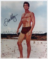 5t718 RON ELY signed color 8x10 REPRO still '00s full-length barechested portrait on the beach!