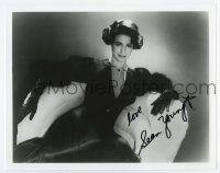 5t727 SEAN YOUNG signed 8x10 REPRO still '90s glamorous portrait wearing retro dress & jewelry!