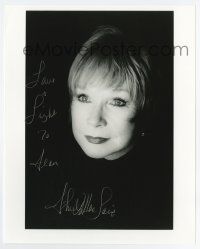 5t730 SHIRLEY MACLAINE signed 8x10 REPRO still '80s cool close portrait over black background!